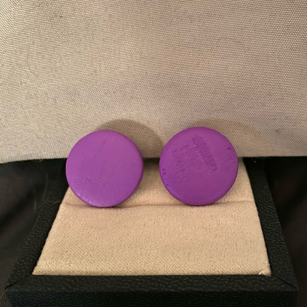 Retro round wood earrings